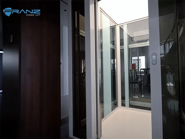 White sightseeing elevator case